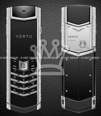 Vertu Signature White Gold Full Pave Diamonds